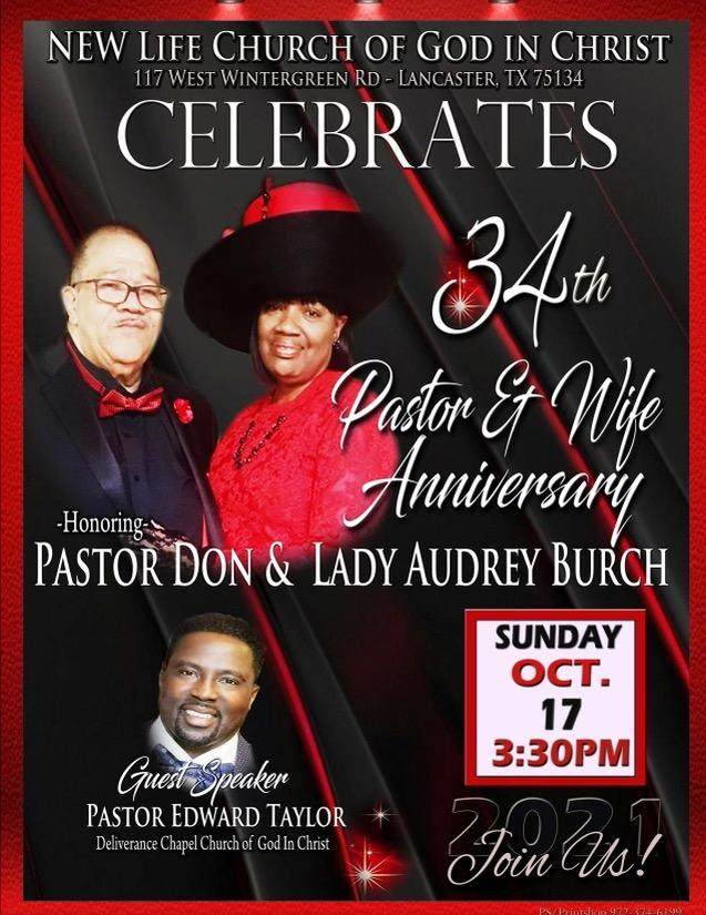 Speaking Engagement: Pastor & First Lady Burch’s Anniversary